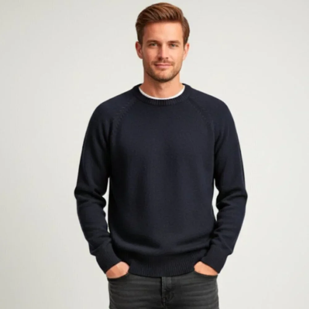 J. Crew 100% Lambs Wool Men's Navy Sweater Size XL